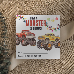 Cartes Pour Fêtes Annuelles Un Noël Monstre   Monster Truck Kids