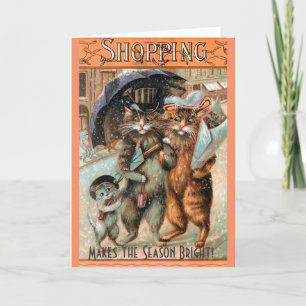 Cartes Pour Fêtes Annuelles Un Noël-Shopping Vintage rend la saison plus brill