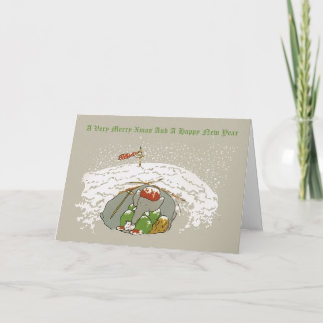 Cartes Pour Fêtes Annuelles Un Noël très Joyeux, Noël de père, Babar (Devant)