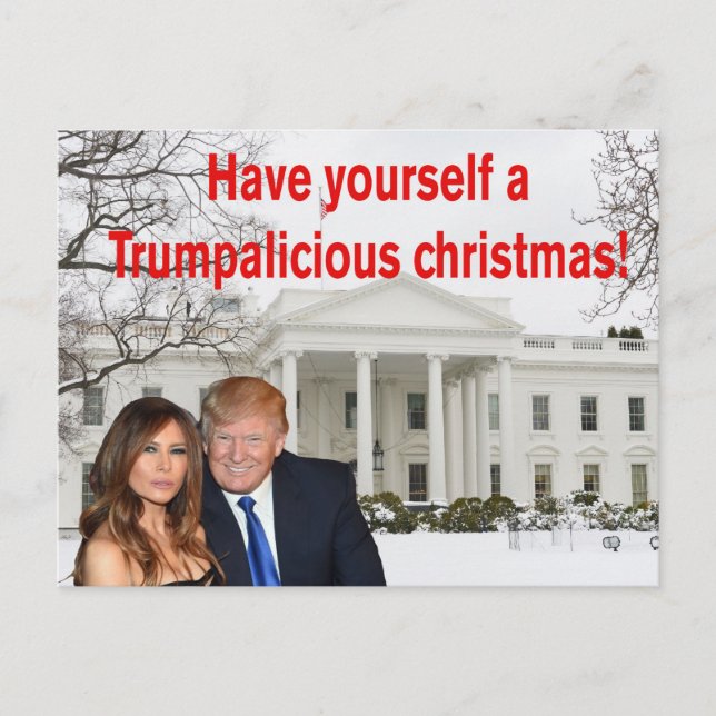 Cartes Pour Fêtes Annuelles Un noël Trumpalicious de Donald et Melania (Devant)