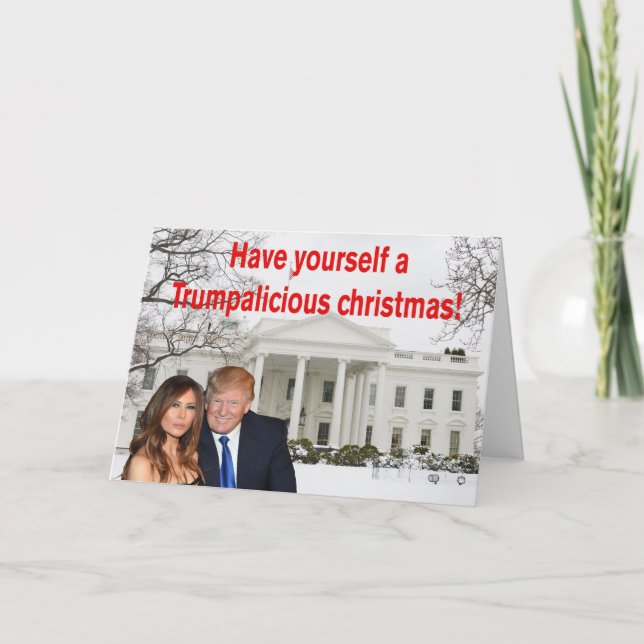 Cartes Pour Fêtes Annuelles Un noël Trumpalicious de Donald et Melania (Devant)
