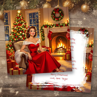 Cartes Pour Fêtes Annuelles Un Noël vintage sucré personnalisé