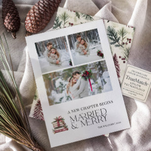 Cartes Pour Fêtes Annuelles Un nouveau chapitre Marié & Joyeux Newlyly 3 Photo