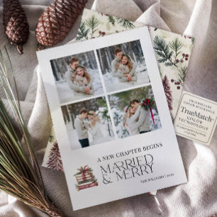 Cartes Pour Fêtes Annuelles Un nouveau chapitre Marié & Joyeux Newlyly 4 Photo