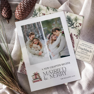 Cartes Pour Fêtes Annuelles Un nouveau chapitre Marié & Joyeux Newlyse 2 Photo