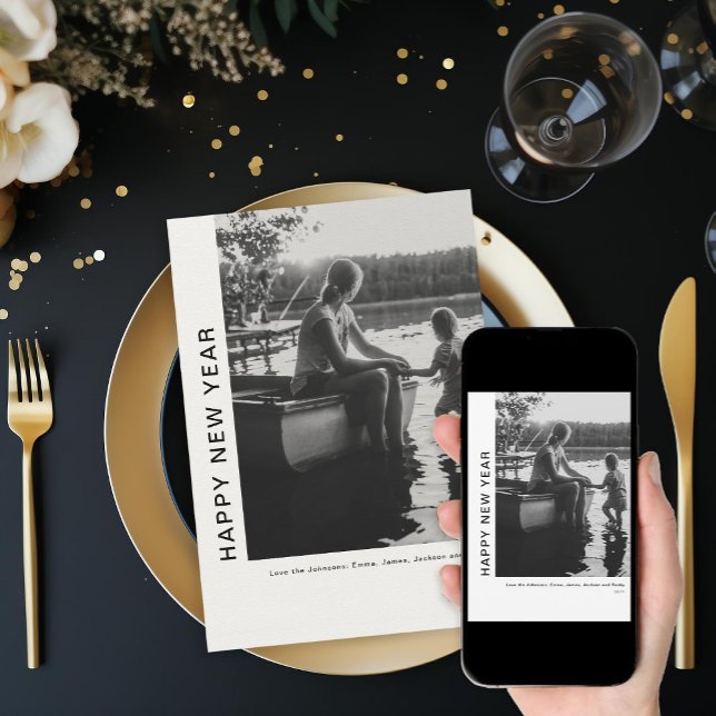 Cartes Pour Fêtes Annuelles Un nouveau départ Minimal photo de la nouvelle ann (Créateur téléchargé)