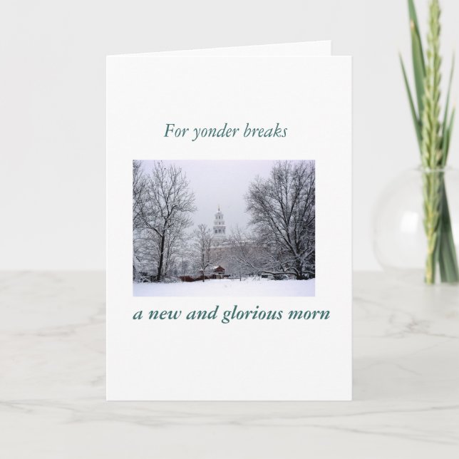 Cartes Pour Fêtes Annuelles Un nouveau et glorieux matin (Devant)