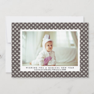 Cartes Pour Fêtes Annuelles Un Nouvel An Magique Parties scintillant Argent mo