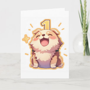 Cartes Pour Fêtes Annuelles Un numéro Anime Chien