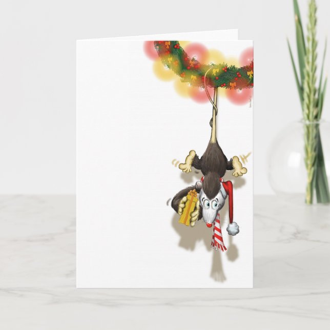 Cartes Pour Fêtes Annuelles Un opossum de Noël (Devant)