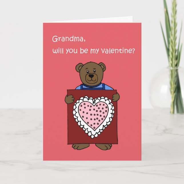 Cartes Pour Fêtes Annuelles un ours de garçon tenant un valentine pour la (Devant)