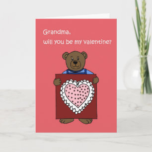 Cartes Pour Fêtes Annuelles un ours de garçon tenant un valentine pour la