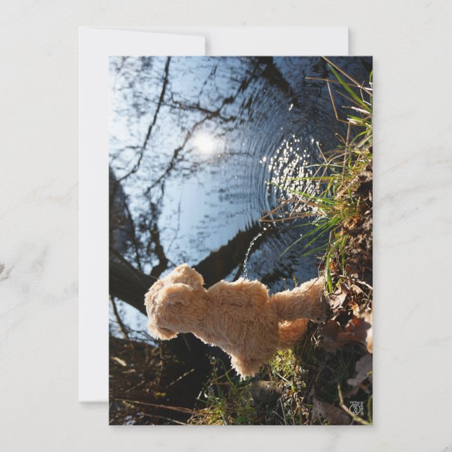 Cartes Pour Fêtes Annuelles Un ours drôle qui plante de façon déprimante. (Devant)