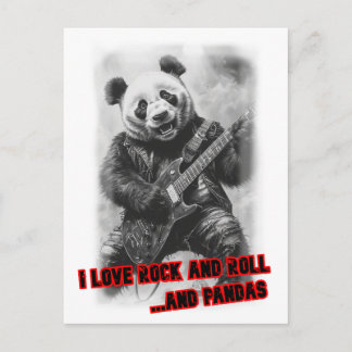 Cartes Pour Fêtes Annuelles Un panda rockeur jouant de la guitare électrique s