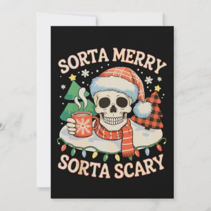 Cartes Pour Fêtes Annuelles Un peu joyeux, un peu effrayant squelette de Noël