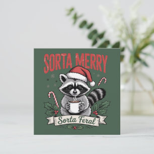 Cartes Pour Fêtes Annuelles Un peu joyeux, un peu sauvage, Noël Raton laveur X
