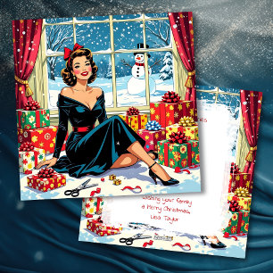 Cartes Pour Fêtes Annuelles Un poème nostalgique de Noël vintage personnalisé