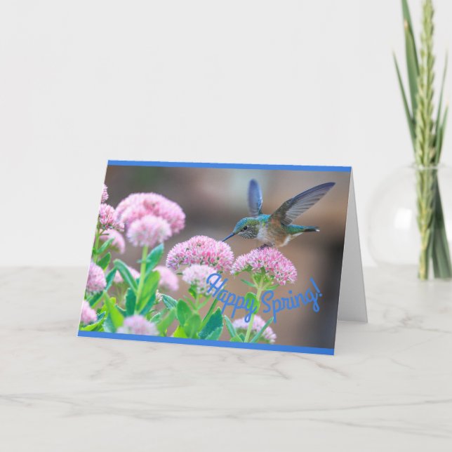 Cartes Pour Fêtes Annuelles Un printemps heureux pour colibri (Devant)