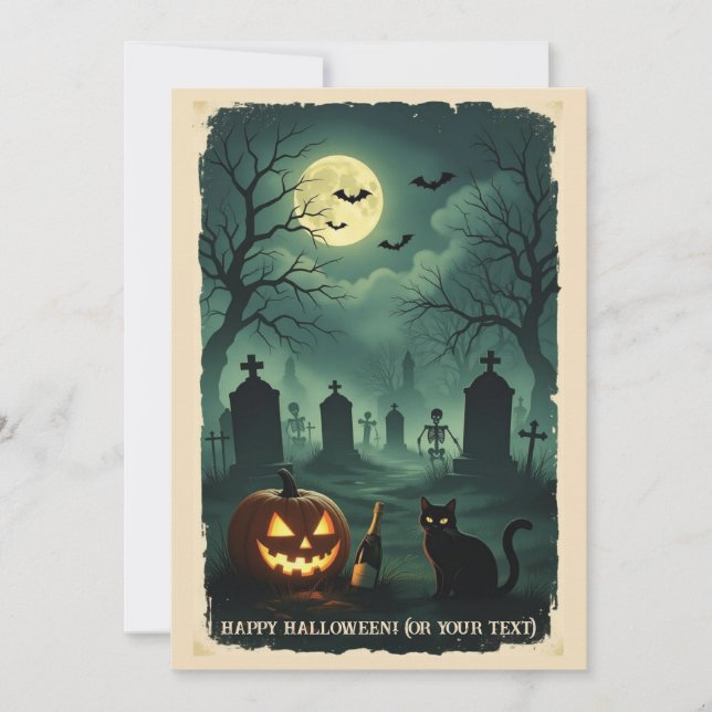 Cartes Pour Fêtes Annuelles Un rendez-vous nocturne à la fin du monde (Devant)