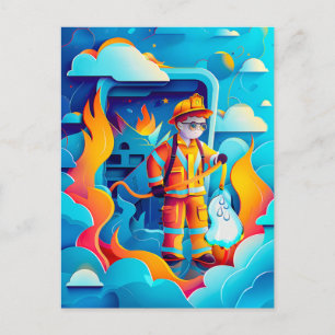 Cartes Pour Fêtes Annuelles Un rêve de pompier pour les enfants
