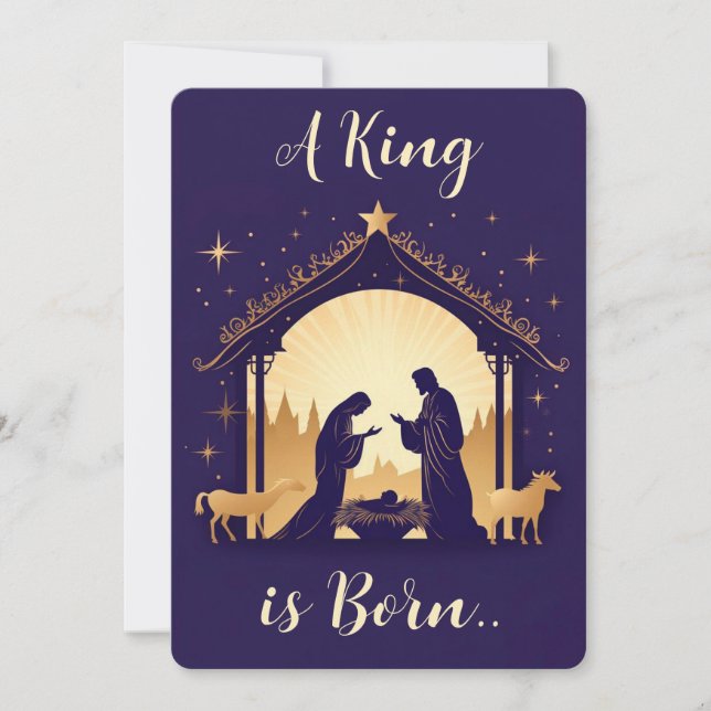 Cartes Pour Fêtes Annuelles Un roi est né  (Devant)