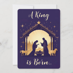 Cartes Pour Fêtes Annuelles Un roi est né