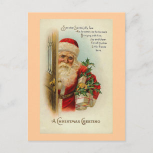 Cartes Pour Fêtes Annuelles "Un salut de Noël" Vintage