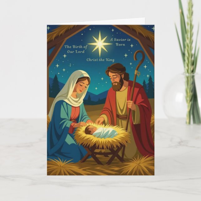 Cartes Pour Fêtes Annuelles Un Sauveur est né (Devant)