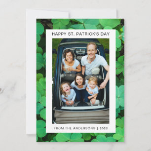 Cartes Pour Fêtes Annuelles Un shamrock chanceux minimaliste, photo de la fête