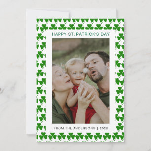 Cartes Pour Fêtes Annuelles Un shamrock chanceux minimaliste, photo de la fête