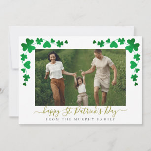Cartes Pour Fêtes Annuelles Un shamrock chanceux minimaliste, photo de la fête