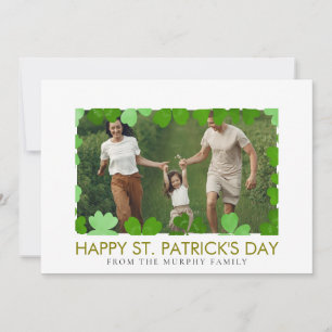 Cartes Pour Fêtes Annuelles Un shamrock chanceux minimaliste, photo de la fête