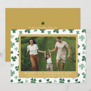 Cartes Pour Fêtes Annuelles Un shamrock chanceux minimaliste, photo de la fête