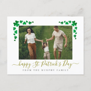 Cartes Pour Fêtes Annuelles Un shamrock chanceux minimaliste, photo de la fête