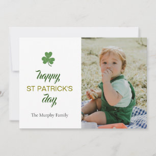 Cartes Pour Fêtes Annuelles Un shamrock chanceux minimaliste, photo de la fête