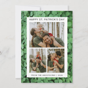 Cartes Pour Fêtes Annuelles Un shamrock chanceux minimaliste, photo de la fête