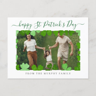 Cartes Pour Fêtes Annuelles Un shamrock chanceux minimaliste, photo de la fête