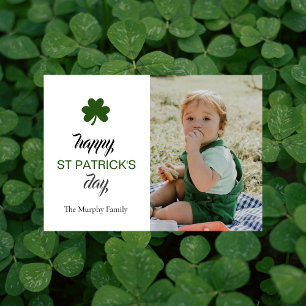 Cartes Pour Fêtes Annuelles Un shamrock chanceux minimaliste, photo de la fête