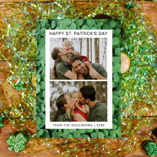 Cartes Pour Fêtes Annuelles Un shamrock chanceux minimaliste, photo de la fête