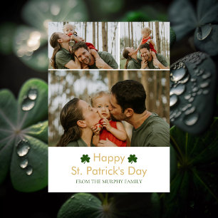 Cartes Pour Fêtes Annuelles Un shamrock chanceux minimaliste, photo de la fête