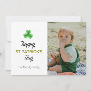 Cartes Pour Fêtes Annuelles Un shamrock chanceux minimaliste, photo de la fête