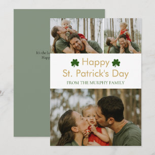 Cartes Pour Fêtes Annuelles Un shamrock chanceux minimaliste, photo de la fête