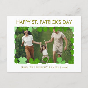 Cartes Pour Fêtes Annuelles Un shamrock chanceux minimaliste, photo de la fête