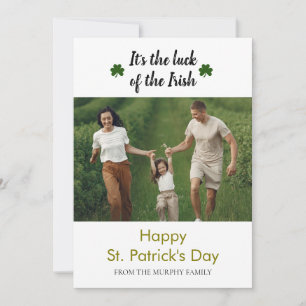 Cartes Pour Fêtes Annuelles Un shamrock chanceux minimaliste, photo de la fête