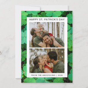 Cartes Pour Fêtes Annuelles Un shamrock chanceux minimaliste, photo de la fête