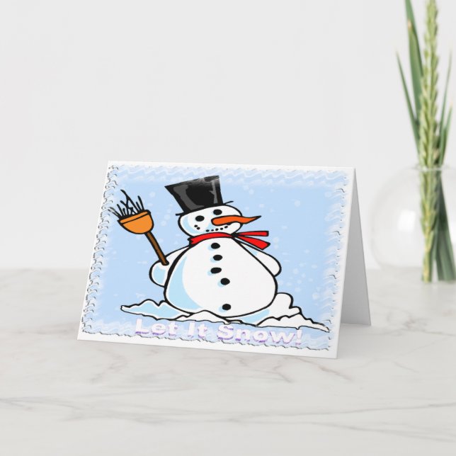 Cartes Pour Fêtes Annuelles Un Snowman Frosté (Devant)