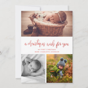 Cartes Pour Fêtes Annuelles Un Souhait De Noël Pour Vous   Baby First Christma