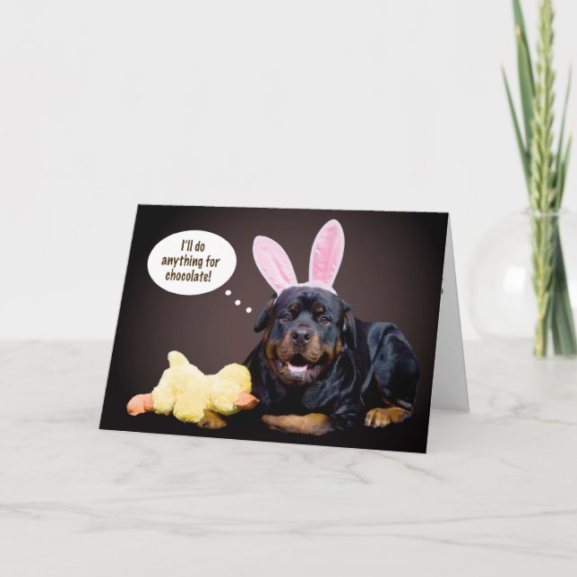 Cartes Pour Fêtes Annuelles Un souhait de Rottie Pâques (Devant)