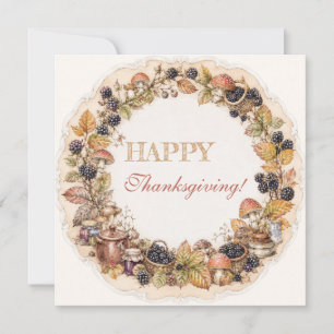 Cartes Pour Fêtes Annuelles Un Thanksgiving d'automne botanique cosy