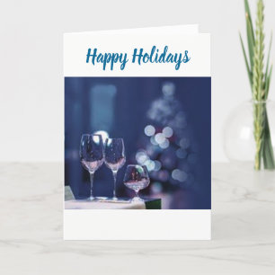 CARTES POUR FÊTES ANNUELLES UN TOAST TO ***HAPPY VACANCES*** ET NEW YEAR TROP